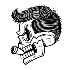 Crossbones death skull, danger or poison flat vector icon for apps