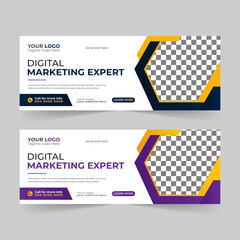 Creative digital marketing agency Business Facebook cover photo for social media, Corporate ads, and discount web banner vector template design