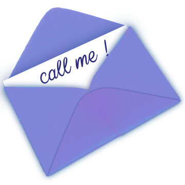 Call me - written - violet color - no background - png file - with a transparent background for designer use.  Isolated from the front.  ideal for website, email, presentation, advertisement, image
