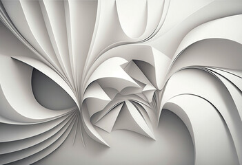 Ai-Generated Render of a Modern, Clean, and Bright Abstract White Background with a Soft, Smooth, and Frosty Texture