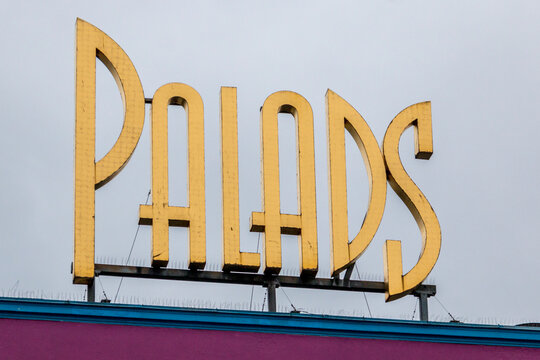 Copenhagen, Denmark - 12 Dec 2020: The Logo of the Palads in Copenhagen