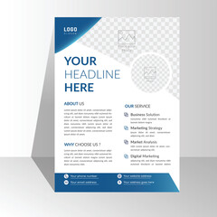 modern Template vector design for Brochure, Annual business, Poster, Corporate Presentation, Portfolio, Flyer, layout modern with gradient blue color size A4. white background. space for photo image