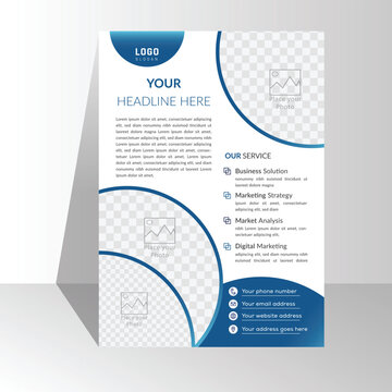 modern Template vector design for Brochure, Annual business, Poster, Corporate Presentation, Portfolio, Flyer, layout modern with gradient blue color size A4. white background. space for photo image