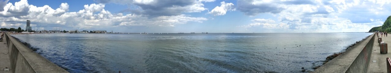 Panorama Morza Bałtyckiego z Gdyni - obrazy, fototapety, plakaty