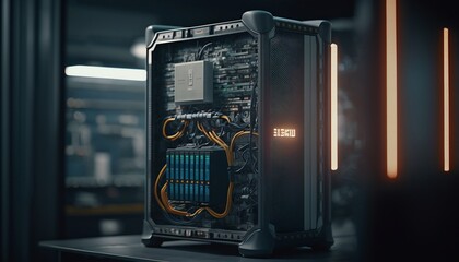 the system unit of a server computer in the future, generated by AI