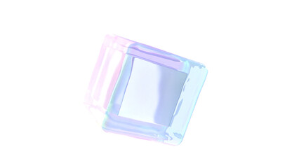 Hologram cube rotate intro transparent back able to loop - 578110683