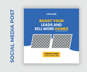 Digital marketing social media post design template and banner