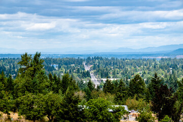 View of Portland Suburbs From Powell Butte Park in East Portland, OR