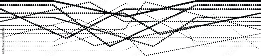 Poster halftone dots in line form. vector dotted logo. design element