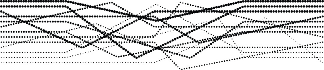 Halftone dots in line form. vector dotted logo. design element