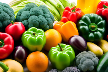 Fototapeta na wymiar Group of different vegetables. Generative AI.
