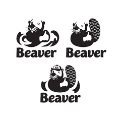 beaver logo illustration vector file