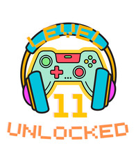 Level 11 Unlocked 11th Birthday Gamer