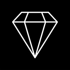 Basic Diamond Jewel Symbol Icon. Vector Image.
