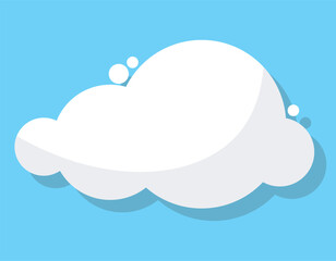 White Cloud Icon in trendy flat style isolated on blue background. Cloud symbol for your web site design, logo, app. Vector illustration