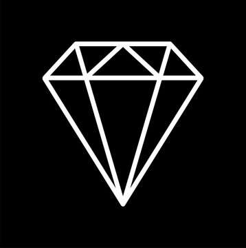 Basic Diamond Jewel Symbol Icon. Vector Image.