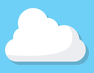 White Cloud Icon in trendy flat style isolated on blue background. Cloud symbol for your web site design, logo, app. Vector illustration