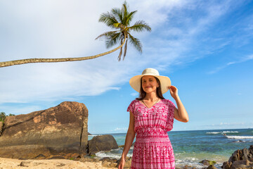 Woman on a tropical beach