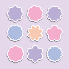 Flower sticker shapes