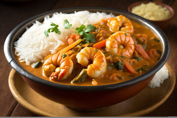 shrimp curry with rice 