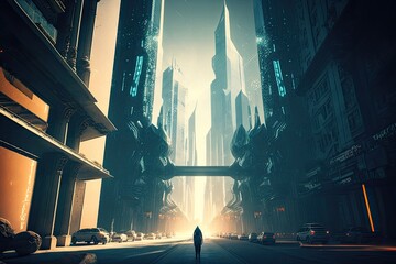 Futuristic city background