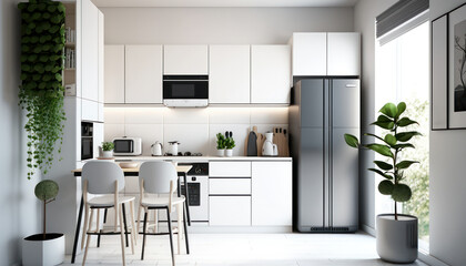 Naklejka na ściany i meble modern kitchen interior . generative AI