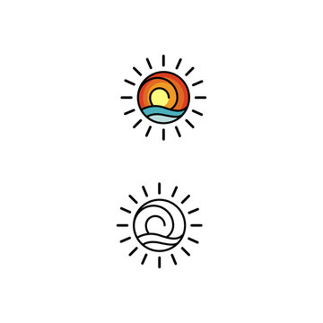 sun, sea illustration design idea