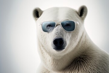 Polar bear wearing sunglasses - Generative AI