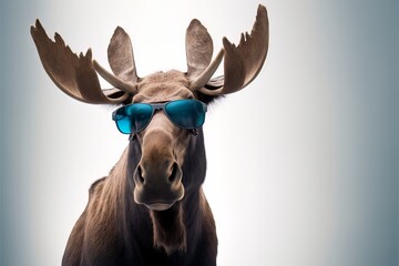 Moose wearing sunglasses - Generative AI
