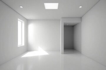 Contemporary white empty room without furniture. Ai generative