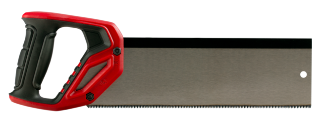 Manual wood saw on an isolated background.