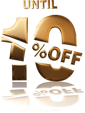 10 percent discount, perfect modern percentage gold for black friday sale