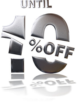 10 percent discount, perfect modern percentage silver for the black friday sale