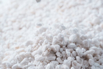 Perlite for plants. neutral material of volcanic origin