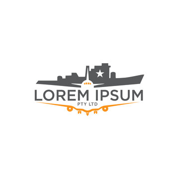 logistic company logo design idea vector