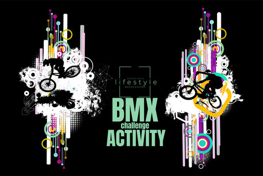 Active young person riding a bmx