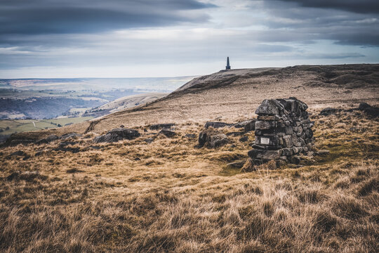 Hiking along the Pennine Way between Hebden Bridge and Todmorden in the Southern Pennines