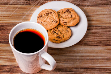 Coffee and Cookies on Wooden Table 1