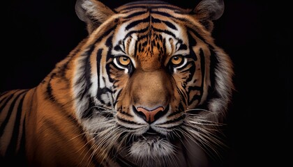 Fototapeta na wymiar Portrait of a tiger, close up. Generative AI.