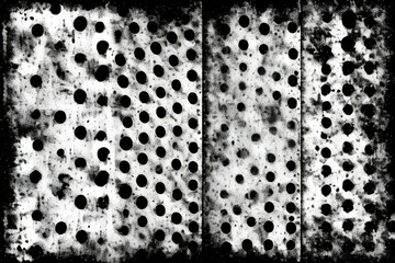Grunge black and white Texture. Dark messy dust overlay distressed background. Create design abstract dotted, scratched, noise and grain - generative ai