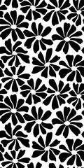 Groovy daisy flower seamless pattern. Cute hand drawn floral background.