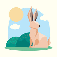 rabbit animal in landscape