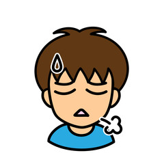 ブログで使えるアイコン　ベクター版　男性01ショートカット　落ち込み顔
