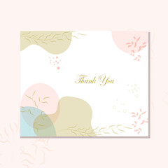 Modern minimal wedding thank you card design template