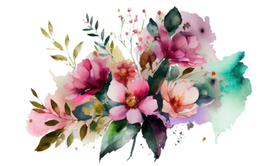 Watercolor illustration of flowers