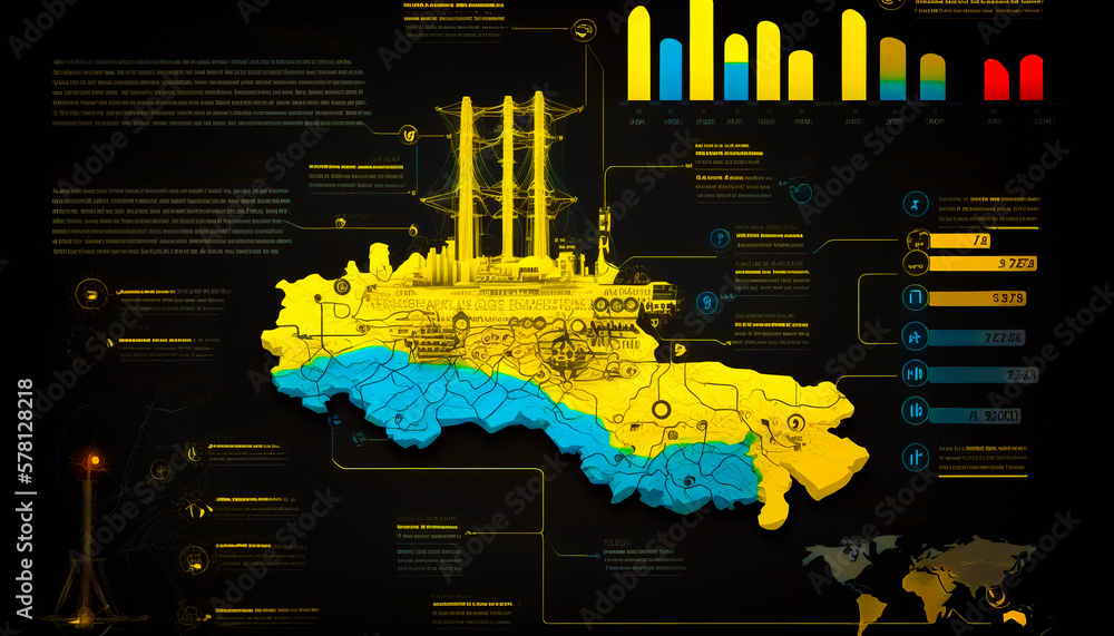 Poster map with lot of different things on it. generative ai.