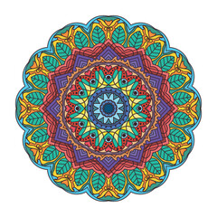 Intricate colorful mandala pattern design