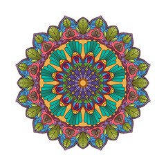 Floral colorful mandala pattern design