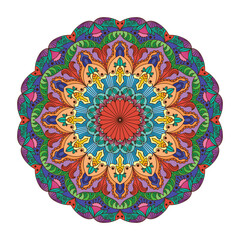 Complex colorful mandala pattern design