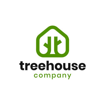 Real estate logo. Tree farm house business symbol icon logo vector